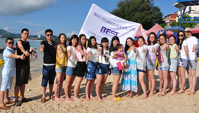 Group photos on the beach