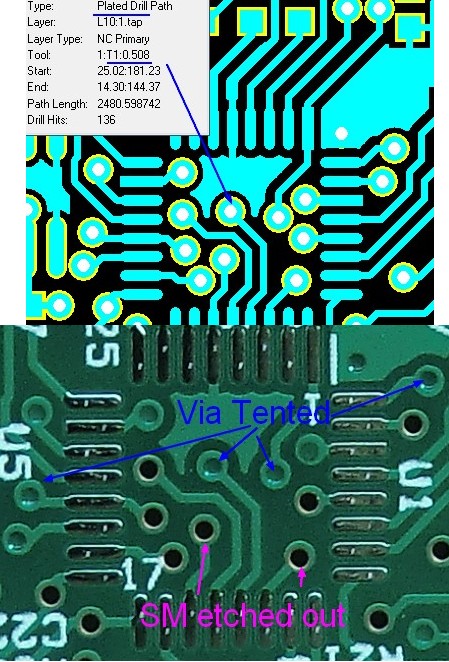 0.508mm Via soldermask