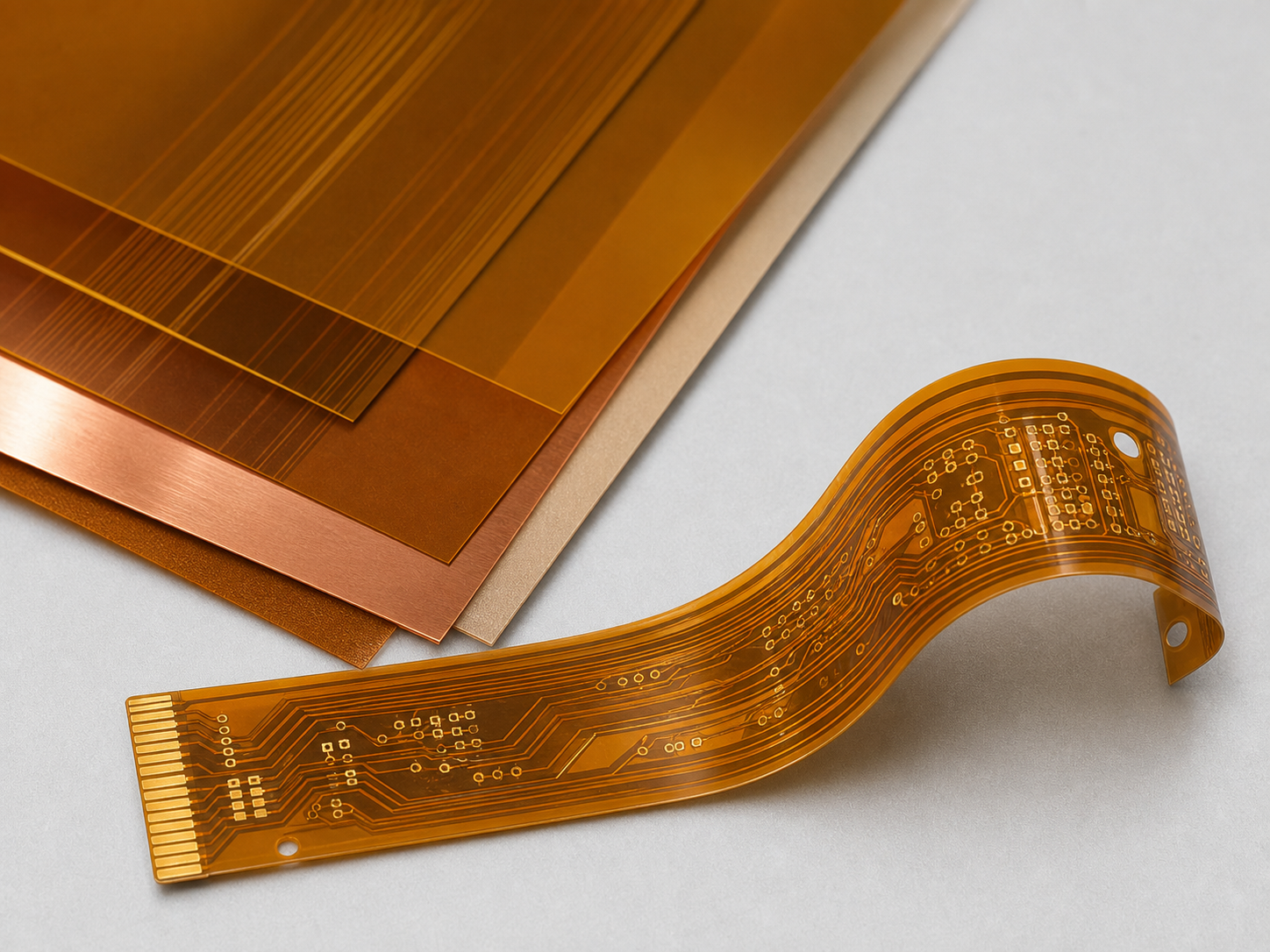 Flexible PCB materials with polyimide flex circuit