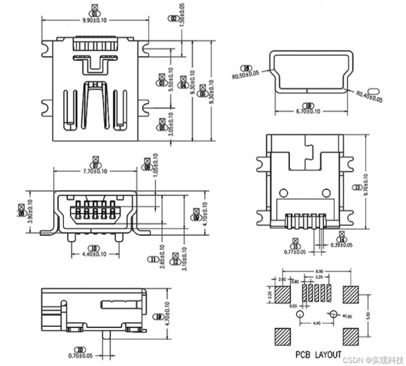 USB Pinout: Mini-USB