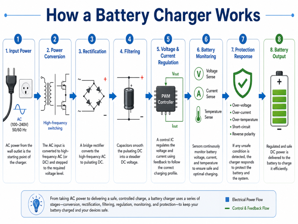 How Does a Battery Charger Work Step by Step?