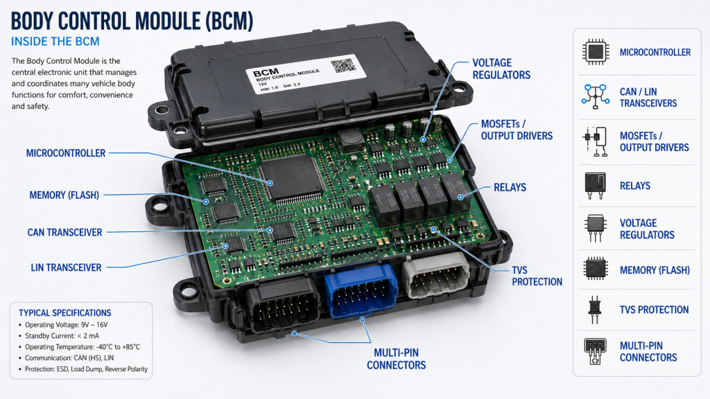 What Components Are Used in a Body Control Module PCBA?