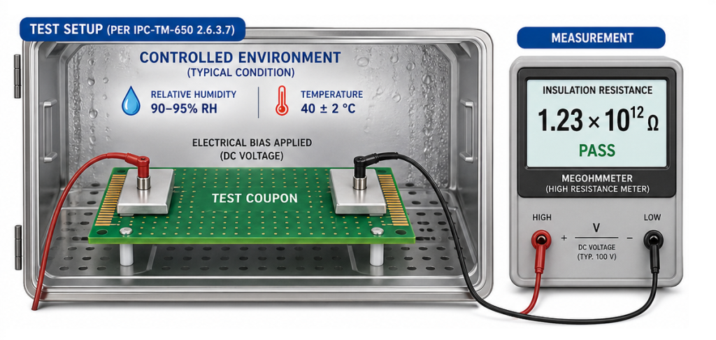 IPC-TM-650 2.6.3.7 Surface Insulation Resistance Testing