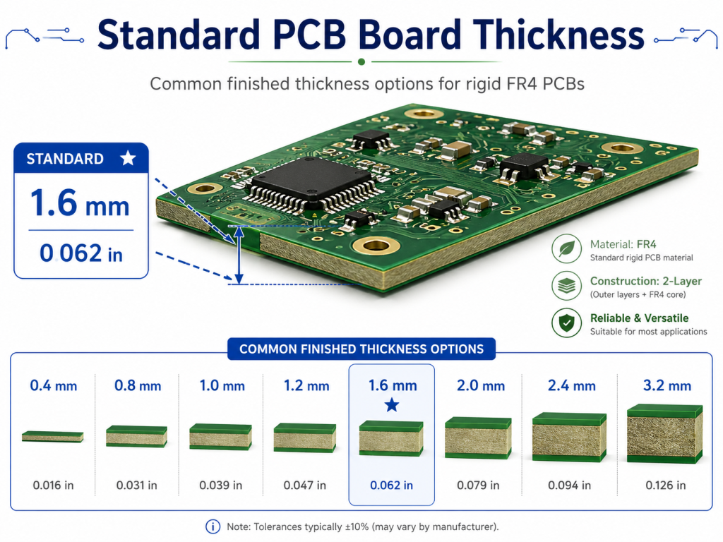Standard PCB Board Thickness: Complete Guide for 2-Layer, 4-Layer and 6-Layer PCBs
