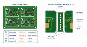 Mouse Bites PCB Guide: Dimensions, V-Cut Comparison, and Design Tips
