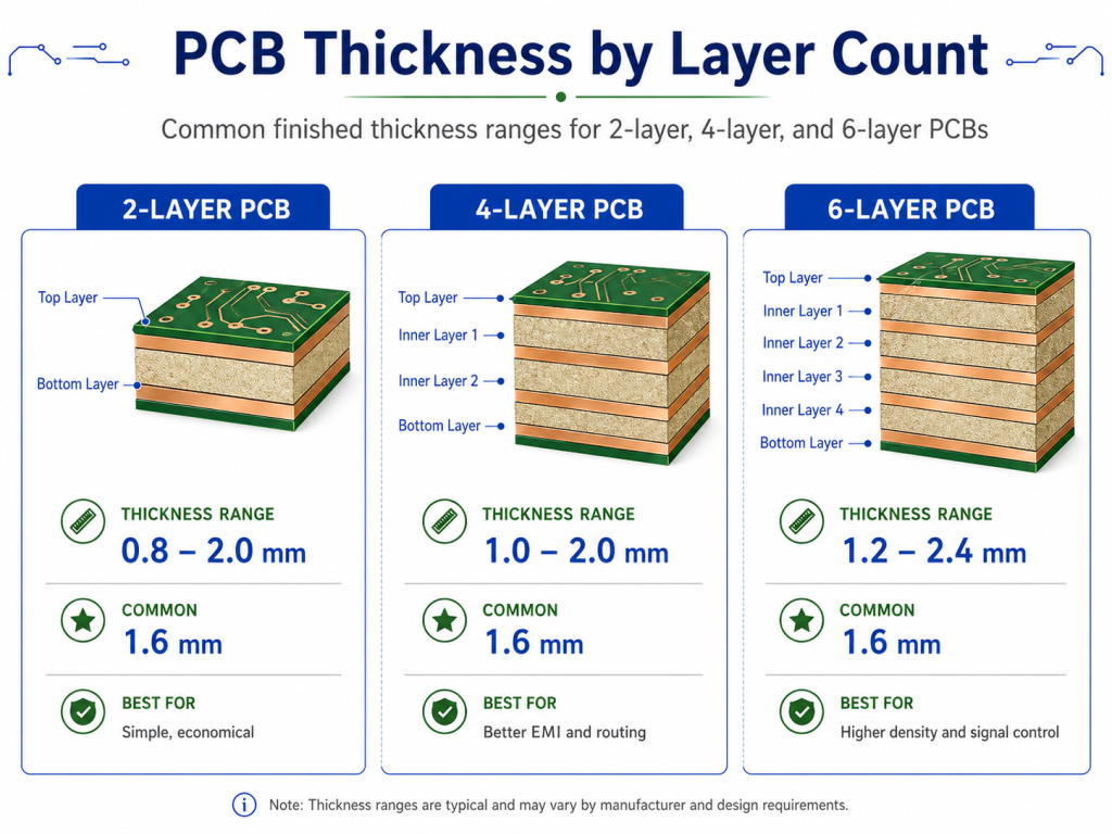 What Is the Standard PCB Thickness for 6-Layer Boards?