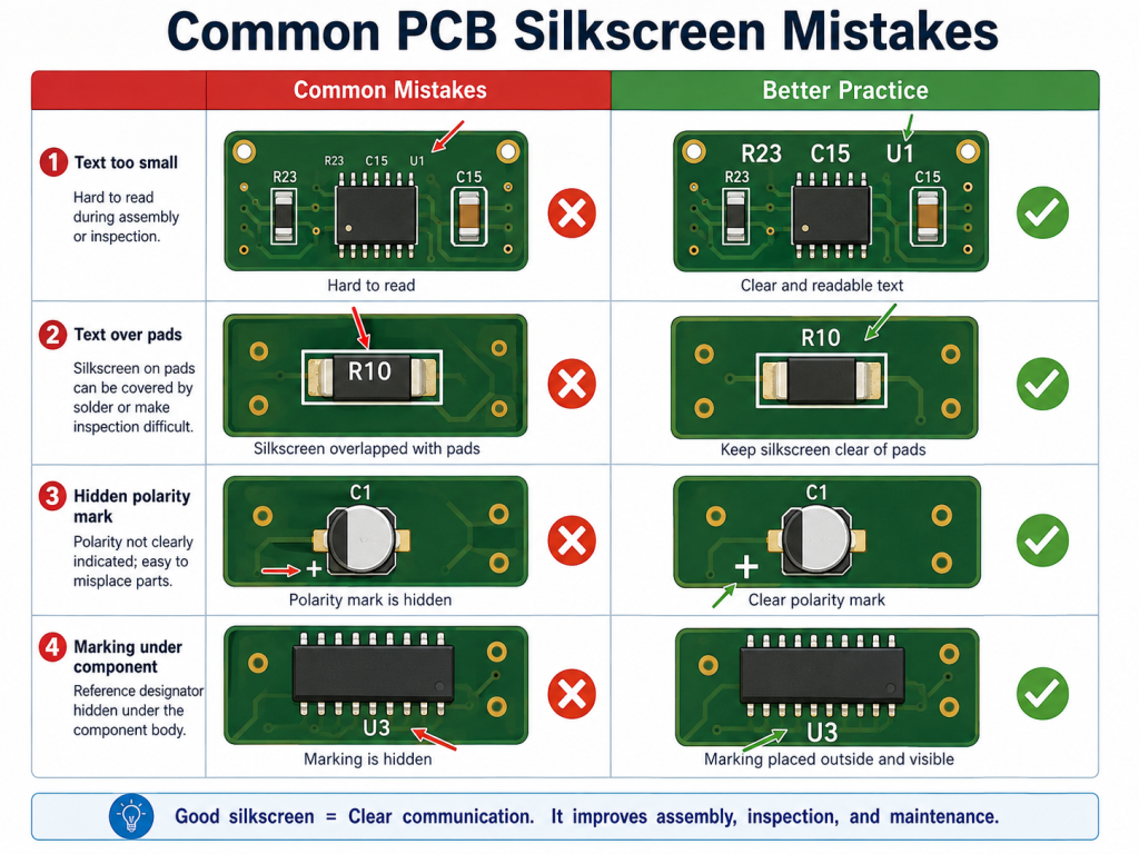 What Are Common PCB Silkscreen Mistakes?