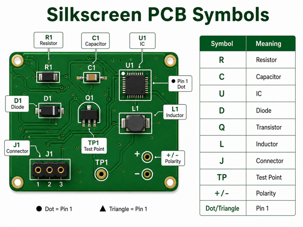 What Do Common Silkscreen PCB Symbols Mean?