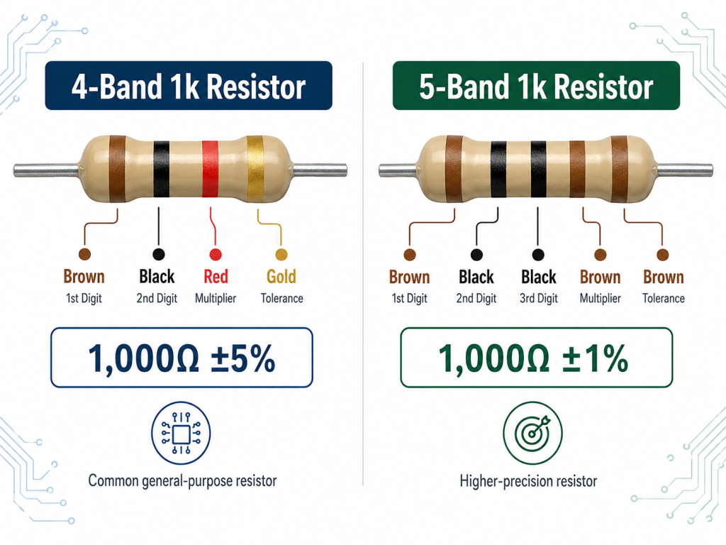 1k Resistor Color Code 5 Band
