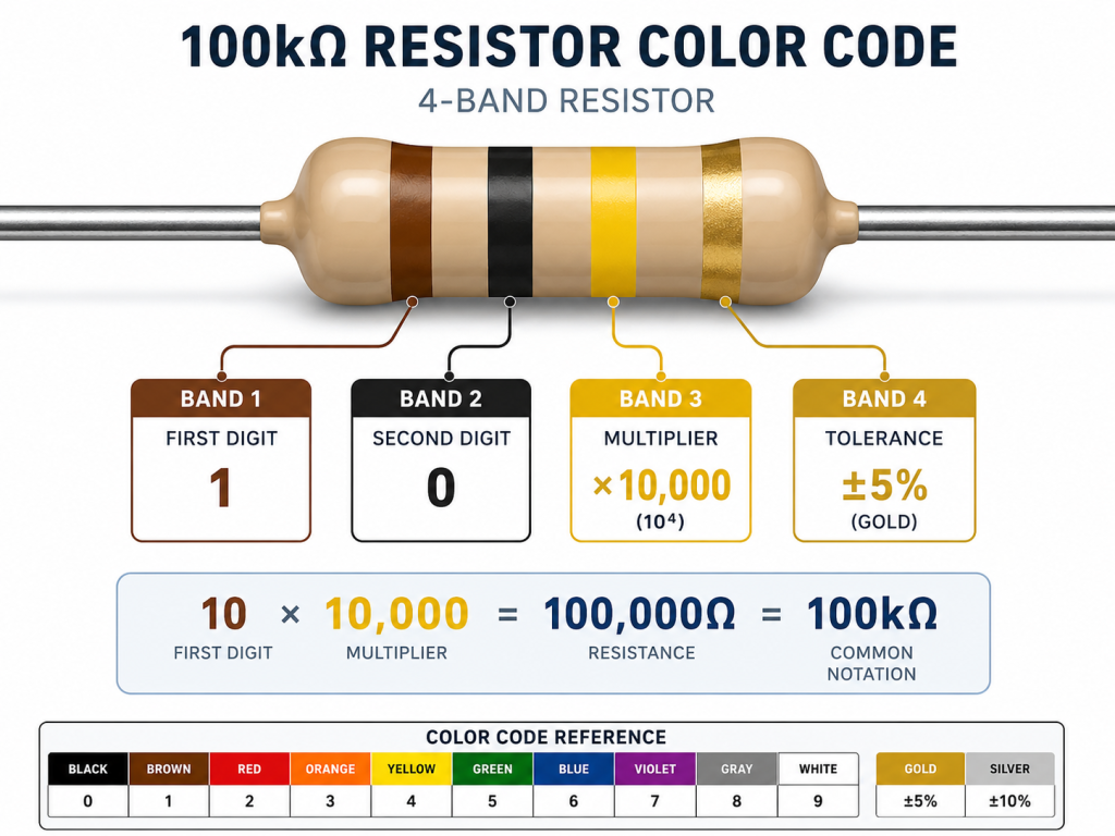 100k Ohm Resistor Color Code