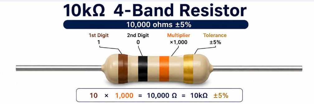 4-band 10k resistor