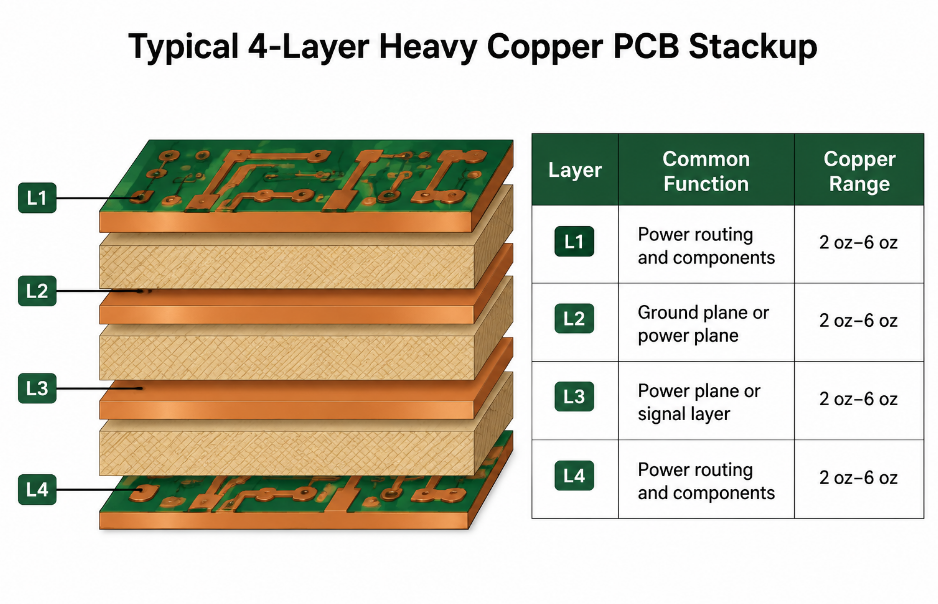 4-Layer Heavy Copper PCB Stackup