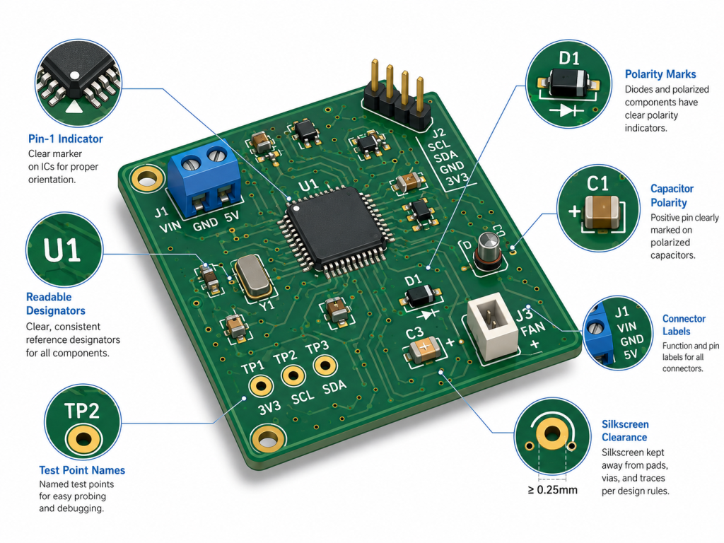 Main Types of PCB Silkscreen Information