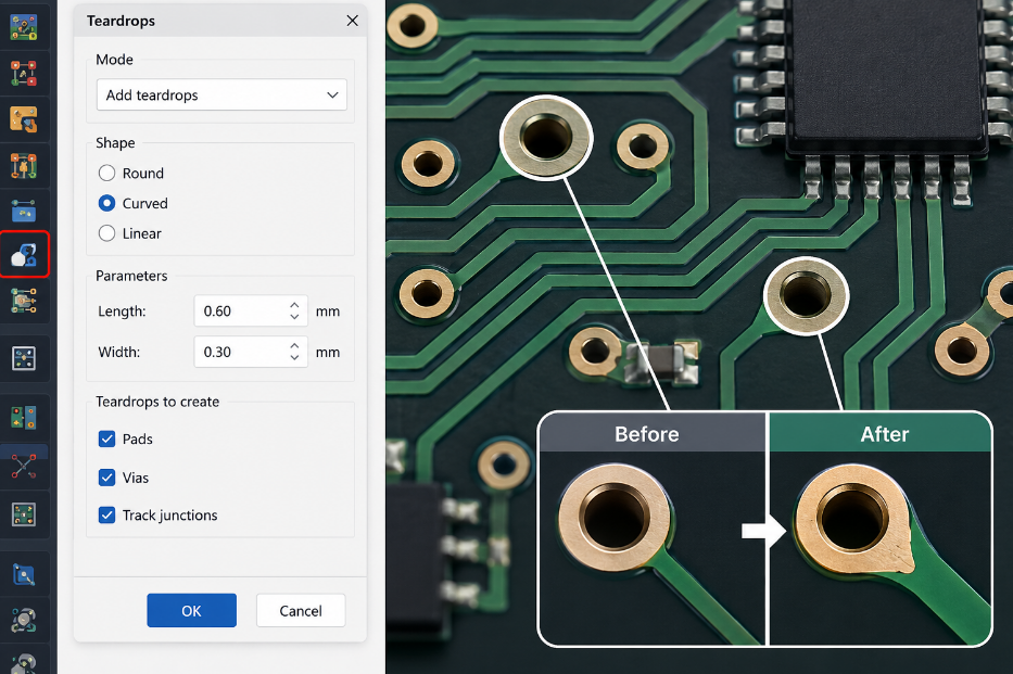 Add Teardrops in KiCad, https://www.bestpcbs.com/blog/2026/06/pcb-teardrops/