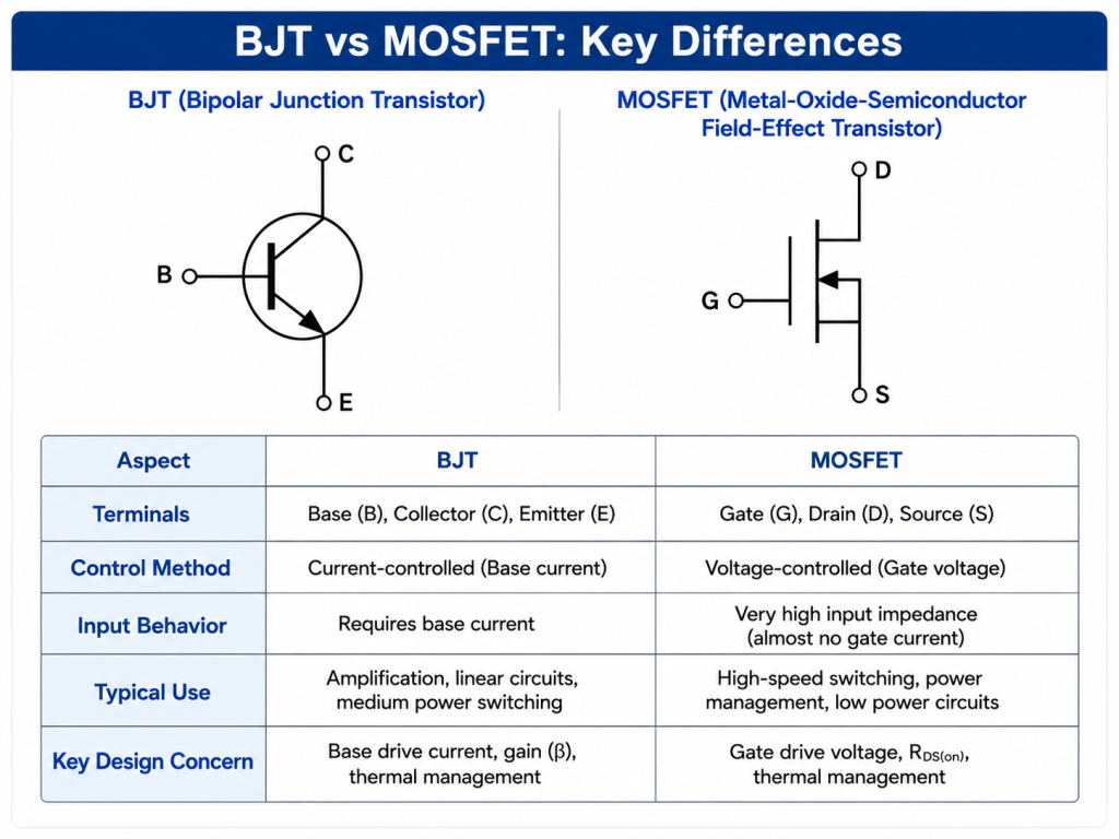 MOSFET Symbol vs BJT Symbol