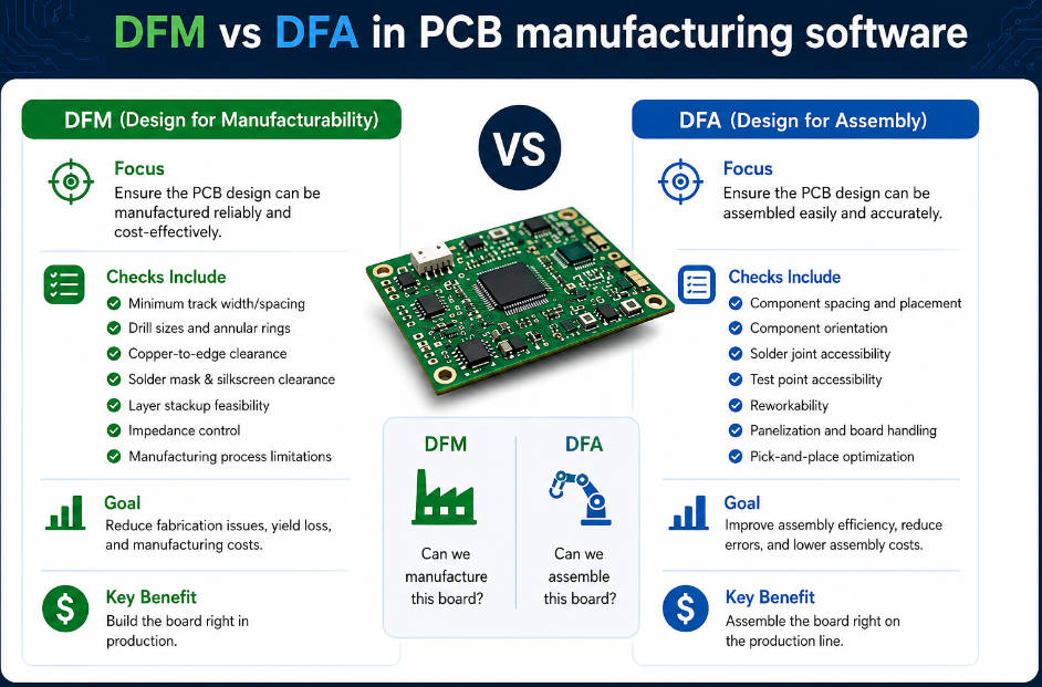 DFM vs DFA in PCB Manufacturing Software