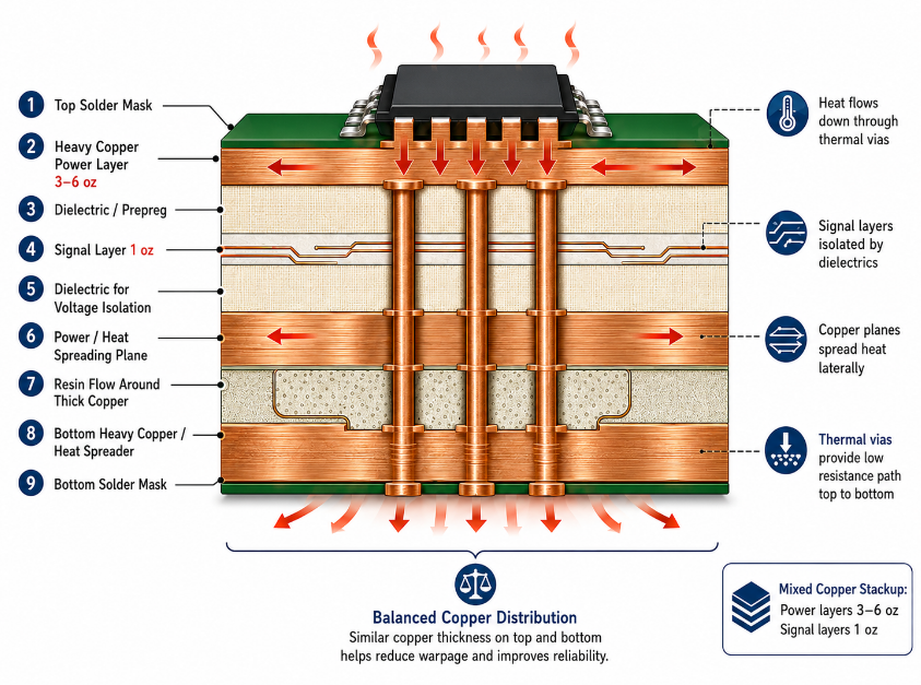 Heavy Copper PCB Stackup, https://www.bestpcbs.com/blog/2026/06/heavy-copper-pcb-for-thermal-management/