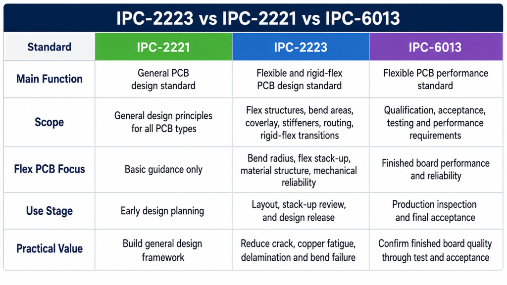 IPC-2223 vs IPC-2221 vs IPC-6013, https://www.bestpcbs.com/blog/2026/06/ipc-2223/