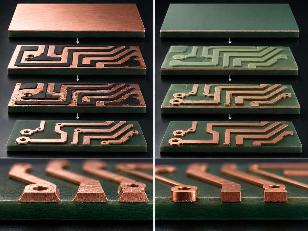 Semi-Additive Process vs Subtractive Etching, https://www.bestpcbs.com/blog/2026/06/semi-additive-process/