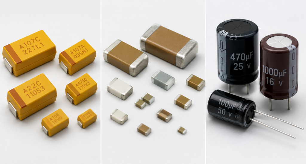 Tantalum Capacitor vs Ceramic vs Electrolytic
