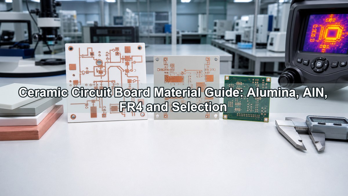 Ceramic circuit board material guide showing alumina and aluminum nitride PCB substrates