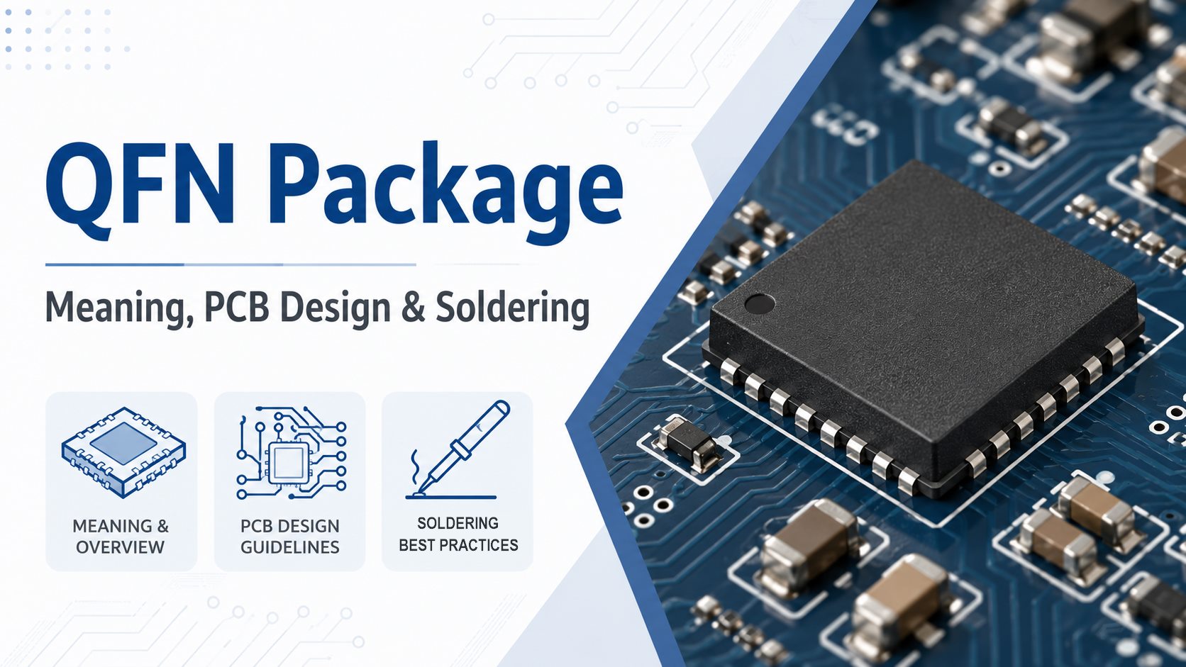QFN package guide covering meaning, PCB design and soldering