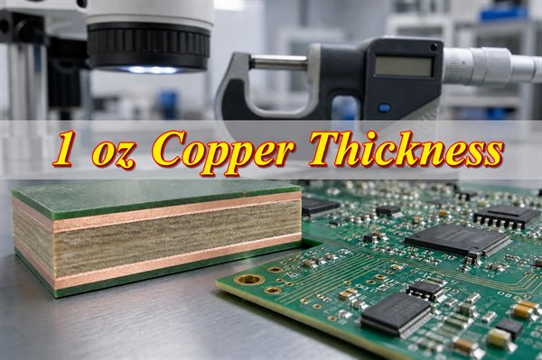 1 oz copper thickness inspection with a PCB cross-section and precision measuring equipment