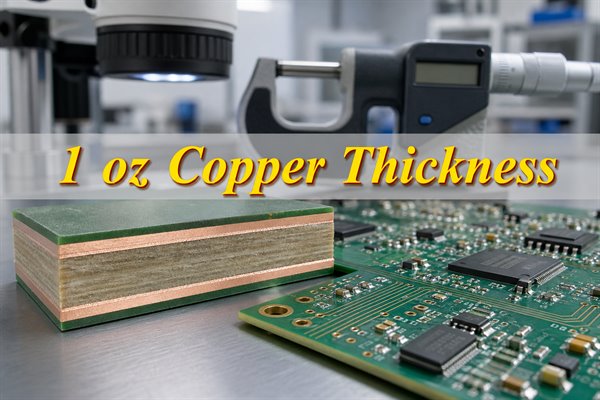1 oz copper thickness inspection with a PCB cross-section and precision measuring equipment