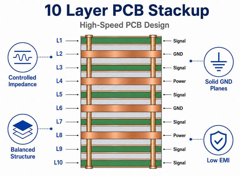 10 layer PCB stackup, https://www.bestpcbs.com/blog/2026/07/10-layer-pcb-stackup/