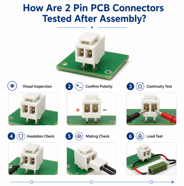 2 pin PCB connector test, https://www.bestpcbs.com/blog/2026/07/2-pin-pcb-connector/