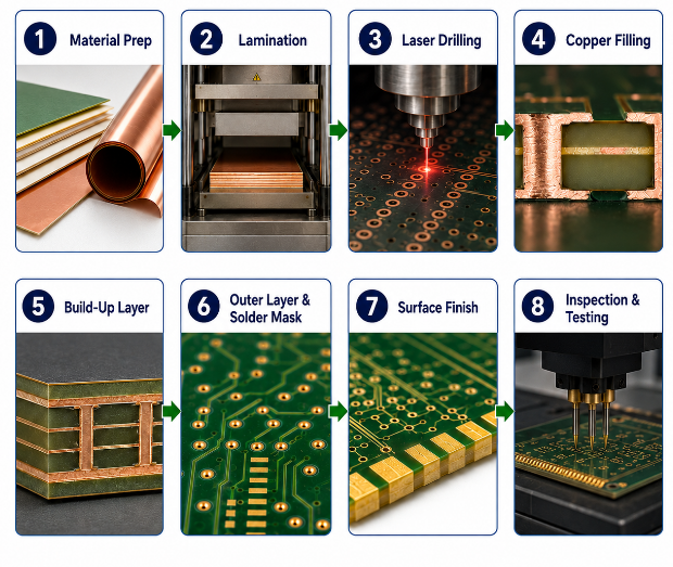 Any Layer HDI PCB Manufacturing Process, https://www.bestpcbs.com/blog/2026/07/any-layer-hdi-pcb/