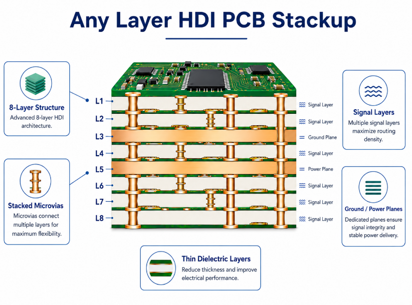 Any Layer HDI PCB Stackup, https://www.bestpcbs.com/blog/2026/07/any-layer-hdi-pcb/