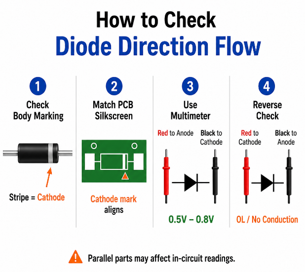 Diode Direction Flow Check, https://www.bestpcbs.com/blog/2026/07/diode-direction-flow/