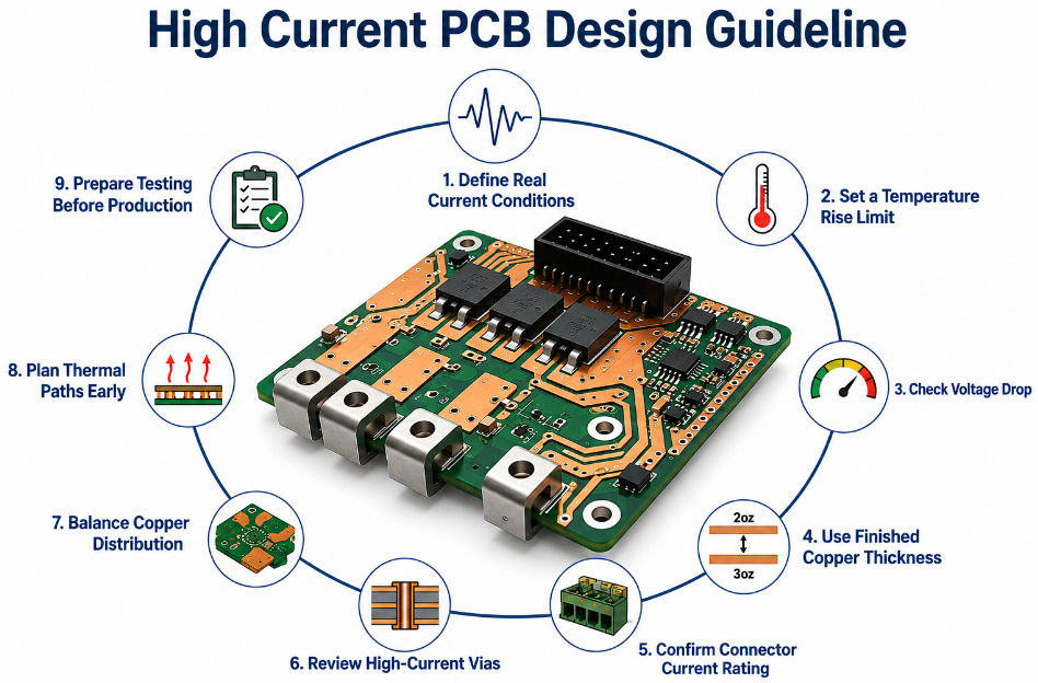 High Current PCB Design Guideline, https://www.bestpcbs.com/blog/2026/07/high-current-pcb/