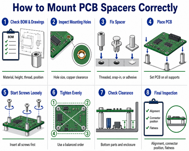 PCB Spacers Mount, https://www.bestpcbs.com/blog/2026/07/pcb-spacers/