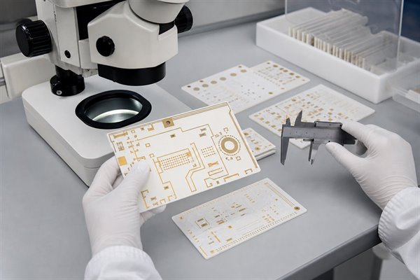 Al2O3 ceramic PCB quality inspection with microscope and caliper
