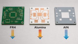 FR4 alumina and AlN substrate heat conductivity comparison