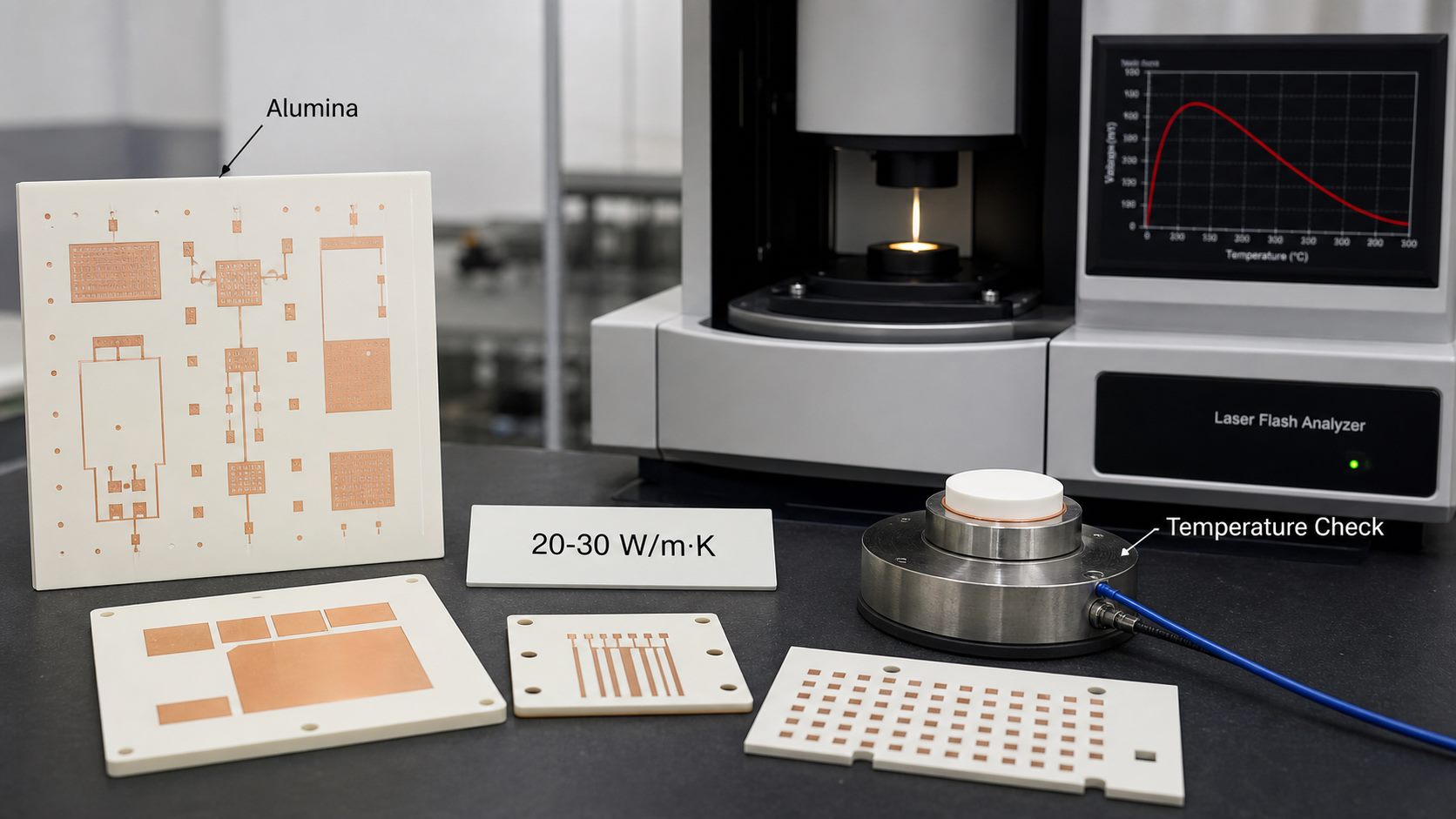 Alumina ceramic PCB thermal conductivity testing and temperature check