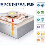 Aluminum PCB thermal path from LED through copper dielectric and aluminum base