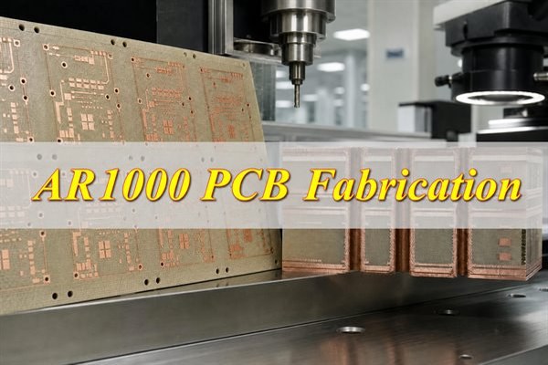 AR1000 PCB fabrication with PTFE laminate drilling and microsection inspection