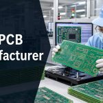 Bare PCB manufacturer inspecting unpopulated printed circuit boards before assembly