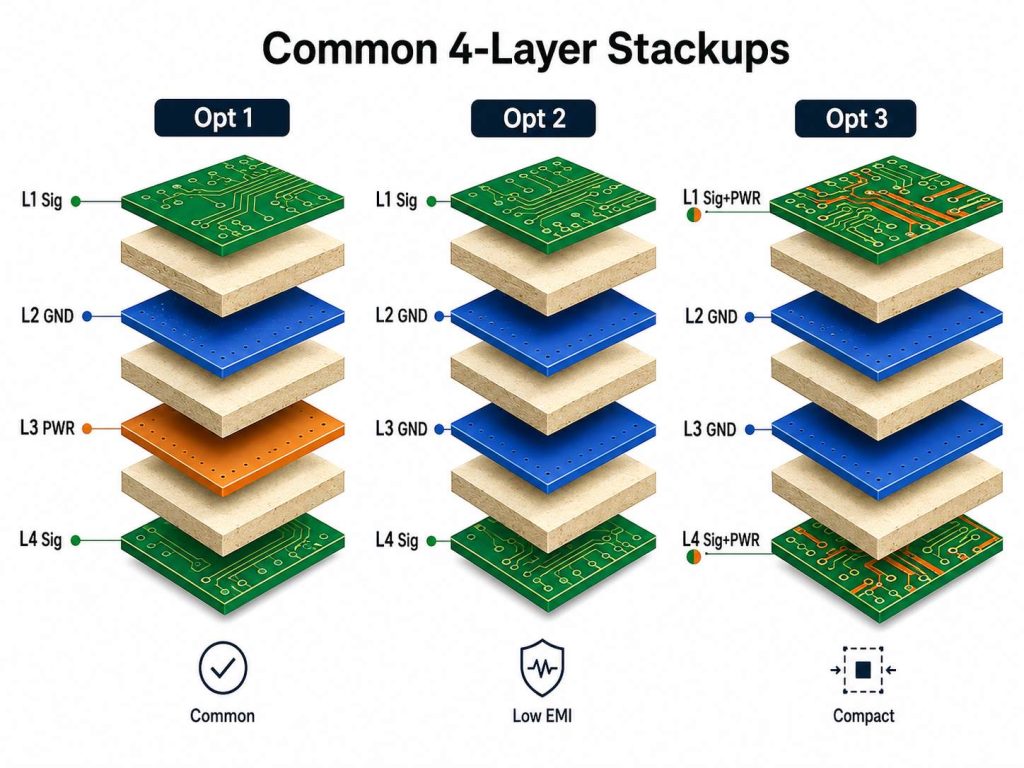 best 4 layer pcb stackup