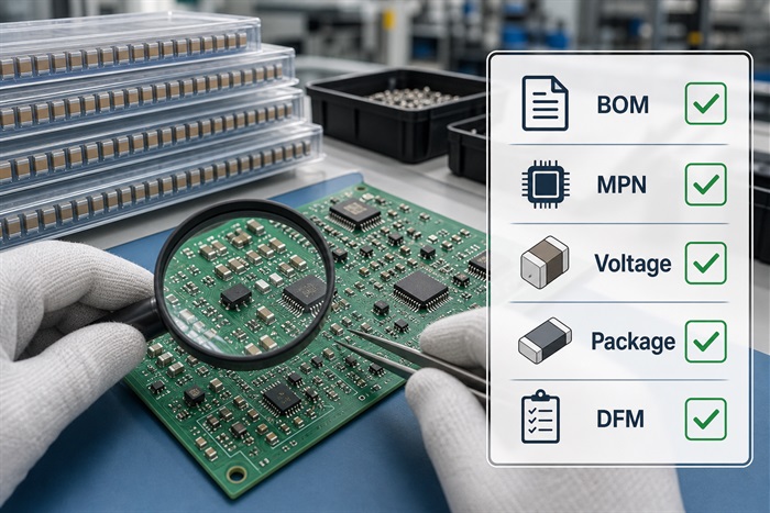 PCBA BOM review and quality control checklist for SMD ceramic capacitors