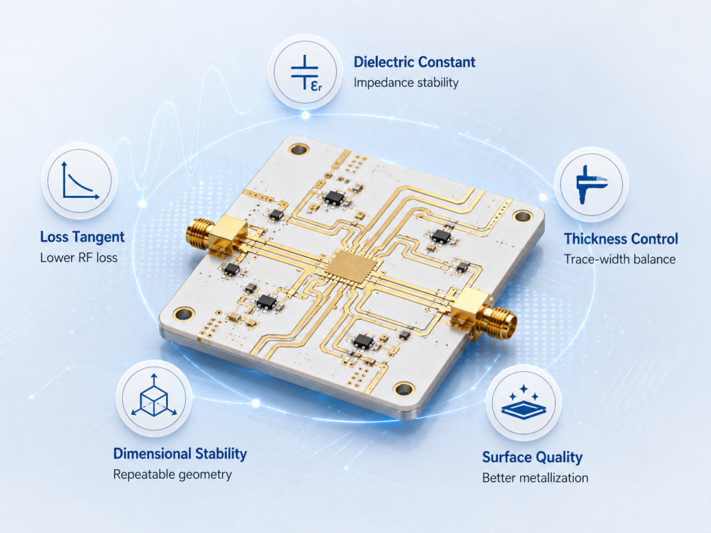 Ceramic PCB for RF modules, microwave filters, sensors, and power amplifiers