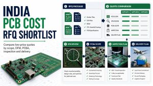 India PCB cost RFQ shortlist comparing low price quotes by DFM PCBA inspection and delivery