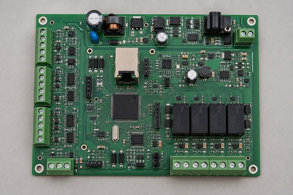 Door access control PCB design zones for reader interfaces, network, power and relay outputs