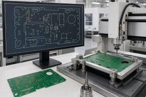 DXF mechanical board geometry connected to PCB routing and manufacturing