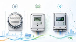 Comparison of analog, digital, and smart electrical meter types