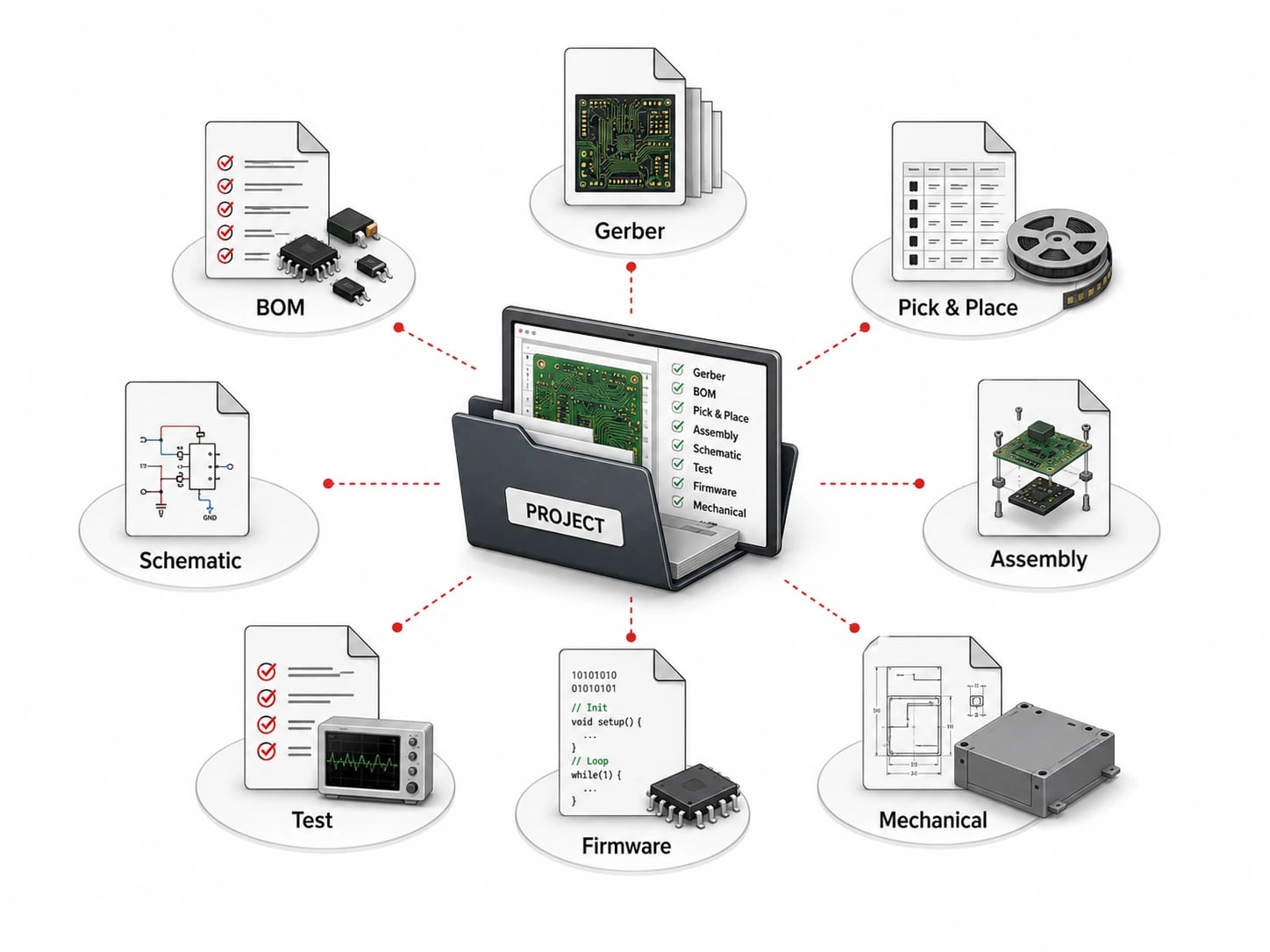Files required for an electronic contract manufacturing project