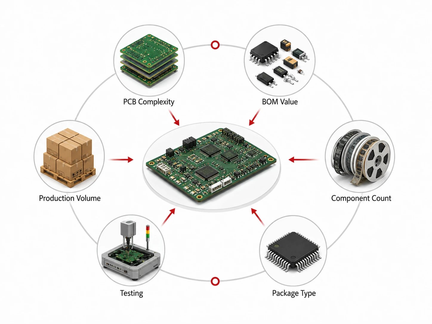 Main cost factors in electronic contract manufacturing